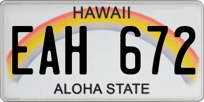 HI license plate EAH672