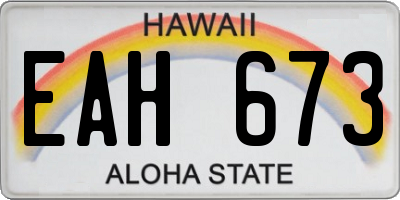 HI license plate EAH673