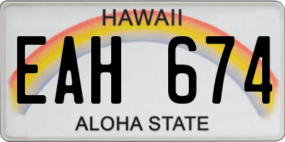 HI license plate EAH674