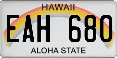 HI license plate EAH680