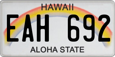 HI license plate EAH692