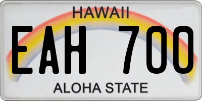 HI license plate EAH700