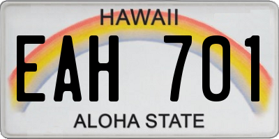 HI license plate EAH701