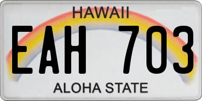 HI license plate EAH703