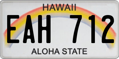 HI license plate EAH712