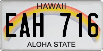 HI license plate EAH716