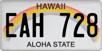 HI license plate EAH728