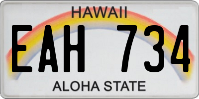 HI license plate EAH734