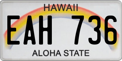 HI license plate EAH736