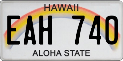 HI license plate EAH740