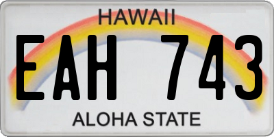 HI license plate EAH743