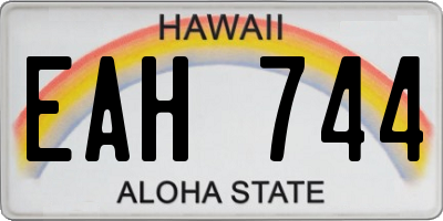 HI license plate EAH744