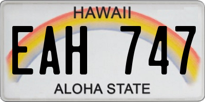 HI license plate EAH747