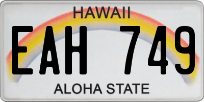 HI license plate EAH749