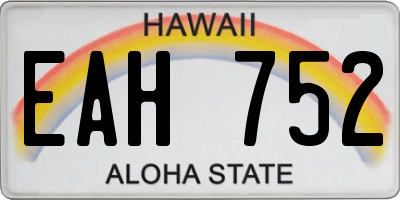 HI license plate EAH752