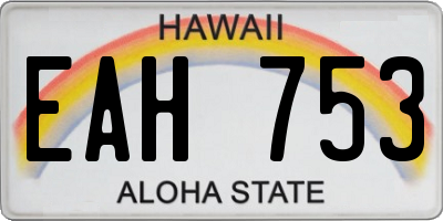 HI license plate EAH753