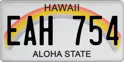 HI license plate EAH754