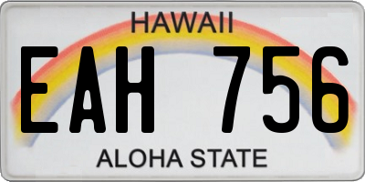 HI license plate EAH756