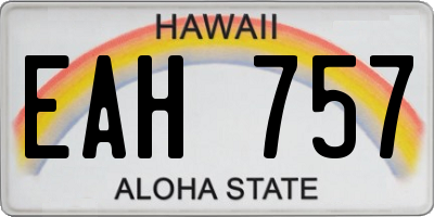 HI license plate EAH757