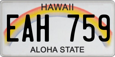 HI license plate EAH759