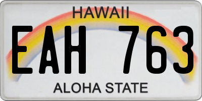 HI license plate EAH763