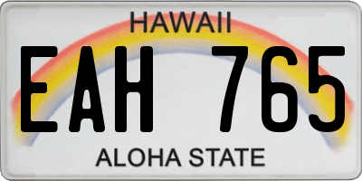 HI license plate EAH765