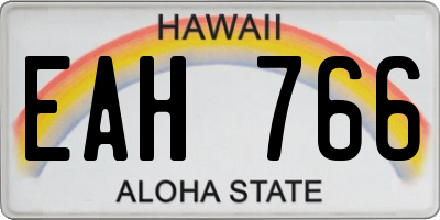 HI license plate EAH766