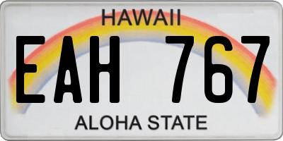 HI license plate EAH767