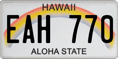 HI license plate EAH770