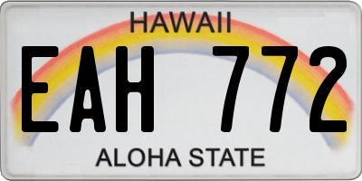 HI license plate EAH772