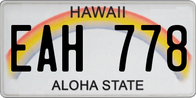 HI license plate EAH778