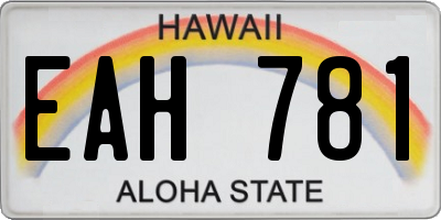 HI license plate EAH781