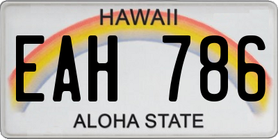 HI license plate EAH786