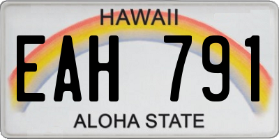 HI license plate EAH791