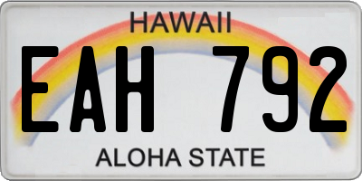 HI license plate EAH792