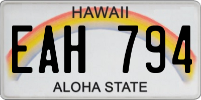 HI license plate EAH794