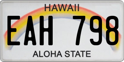 HI license plate EAH798