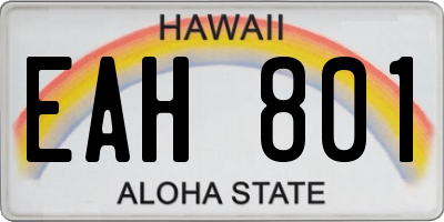 HI license plate EAH801