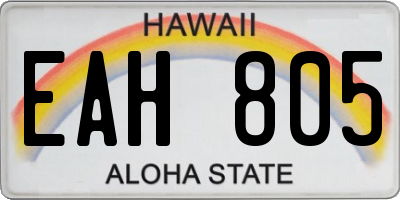 HI license plate EAH805