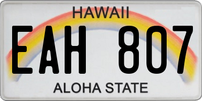 HI license plate EAH807