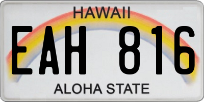 HI license plate EAH816