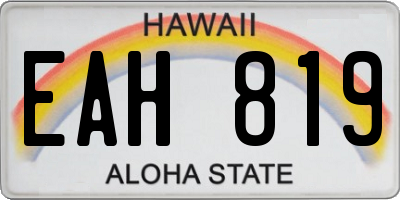 HI license plate EAH819