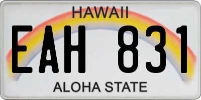 HI license plate EAH831