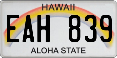 HI license plate EAH839