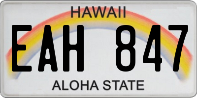 HI license plate EAH847