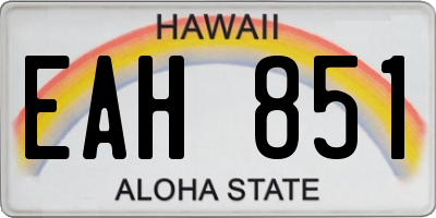 HI license plate EAH851