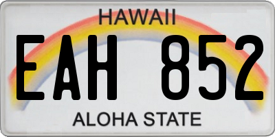 HI license plate EAH852