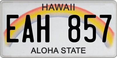 HI license plate EAH857