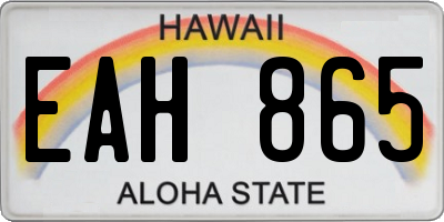 HI license plate EAH865