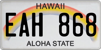 HI license plate EAH868